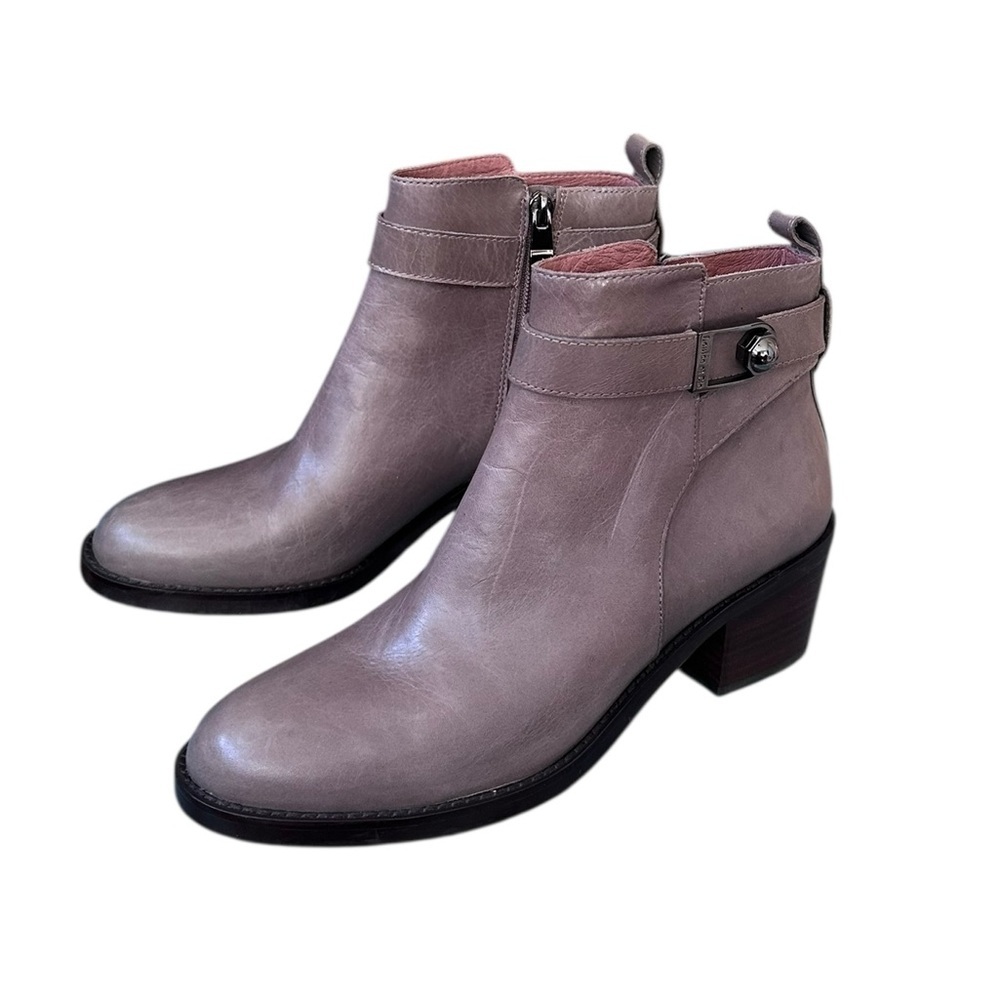 Louise Et Cie Vincenzo Women's Gray Leather Ankle Boots Booties NWT size 8.5